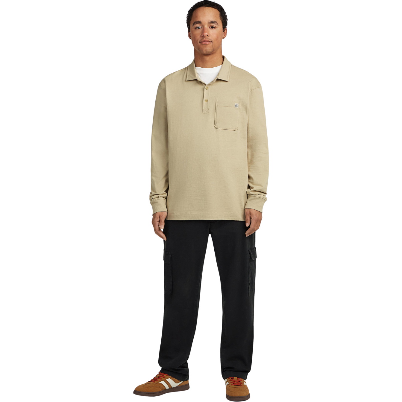 2026 O'Neill Mens O'riginals Long Sleeve Polo 2600021 - Olive Blush